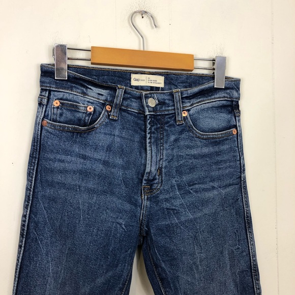 Gap High Rise Slim Straight Jeans Sz 26 - Picture 6 of 11